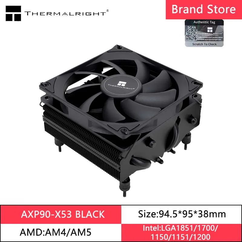 

Thermalright AXP90-X53 CPU Air Cooler 53mm PWM Cooling Fan AGHP Heatsink Air Cooler for AM4 AM5 Intel 1700/115X/1200/1851