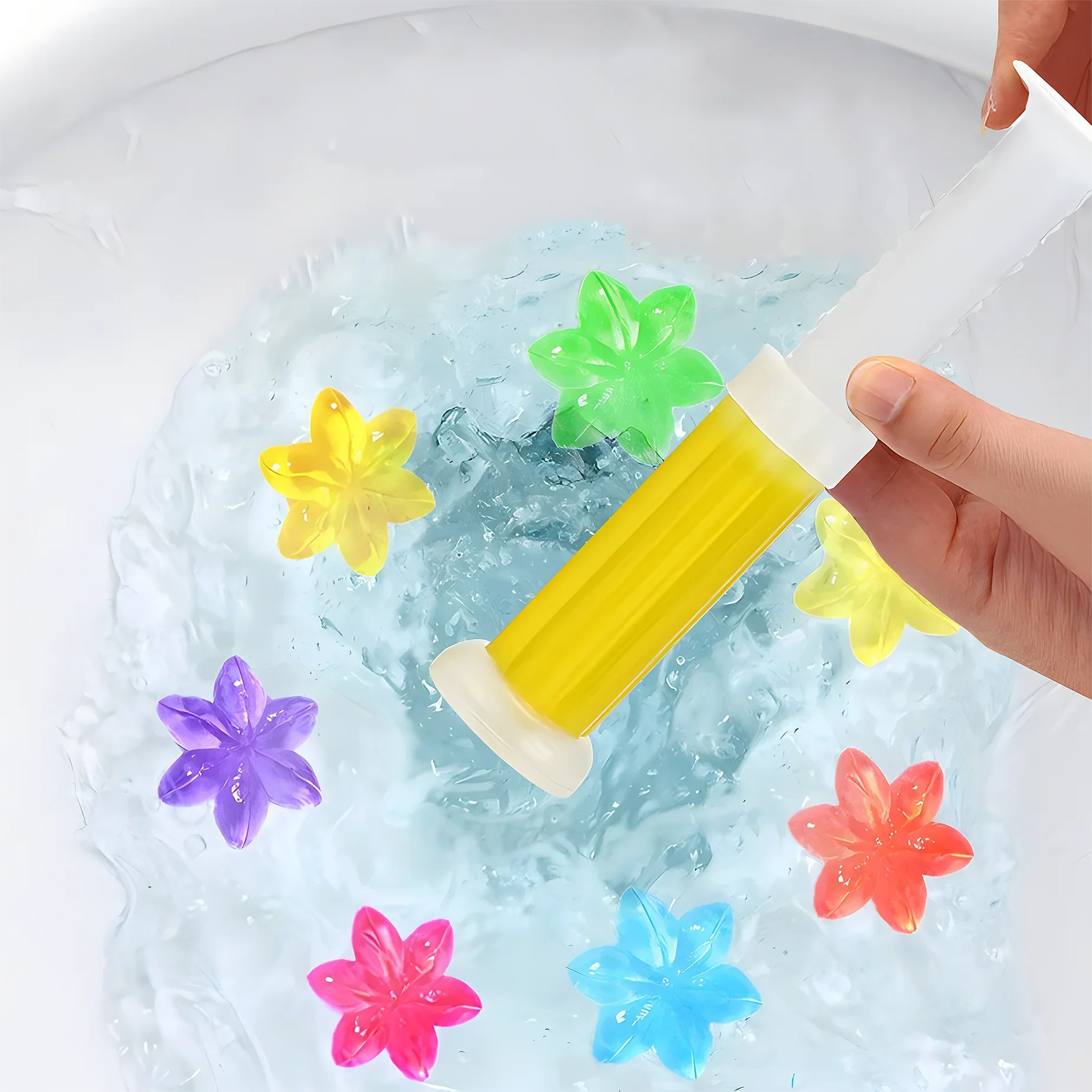 1/2Pcs Flower Toilet Cleaner Gel Syringe Aromatic Drain Toilet Remove Odors for Home Dorm & Bedroom Toilet Cleaning Supplies