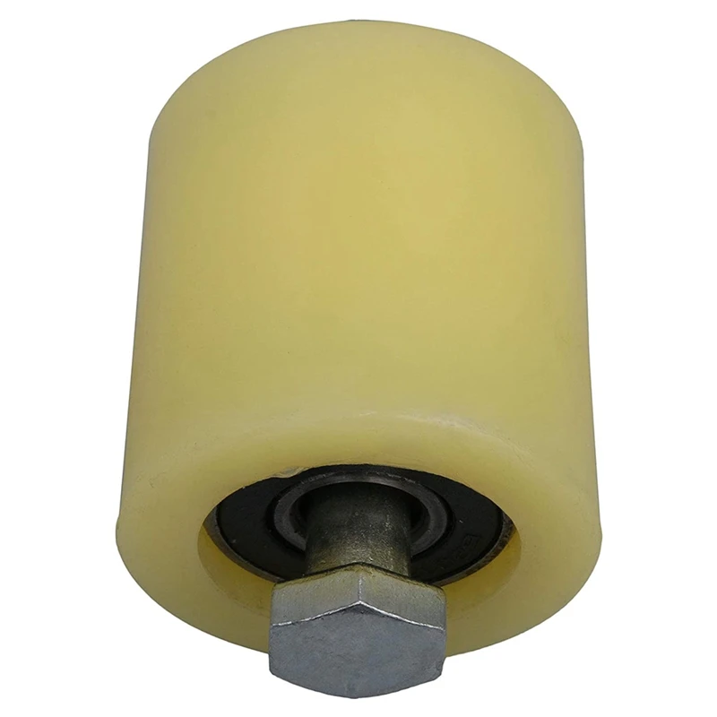 2PCS 48X50mm Yellow Silver Nylon Steel Flat Roller Bearing Guiding Wheel 6201 M12 Screw For Electric Door Sliding Gate image 3