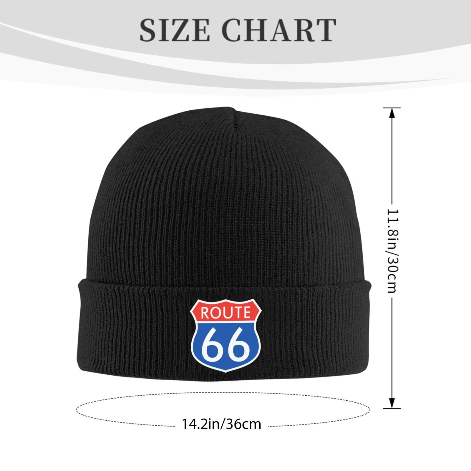 American Route 66 Unisex Knitted Hat Outdoor Warm Men Solid Color Crimping Skullies Beanie Cap Hip Hop Winter Ski Caps