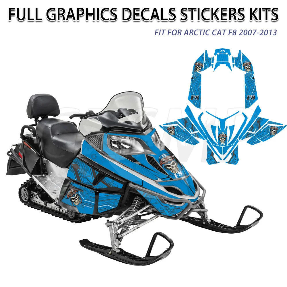 Snowmobiles Graphics Kits Fit for ARCTIC CAT F8 F-8 2007-2013 2008 Full Fairing Decor Background Decals Stickers Customize Name