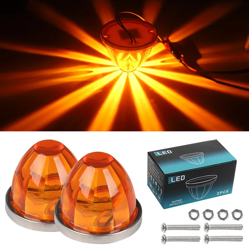 TCYATO 2pcs LED Truck Trailer Watermelon Light Bulbs Width Indicator Lamp Side Marker Lights 10-30V