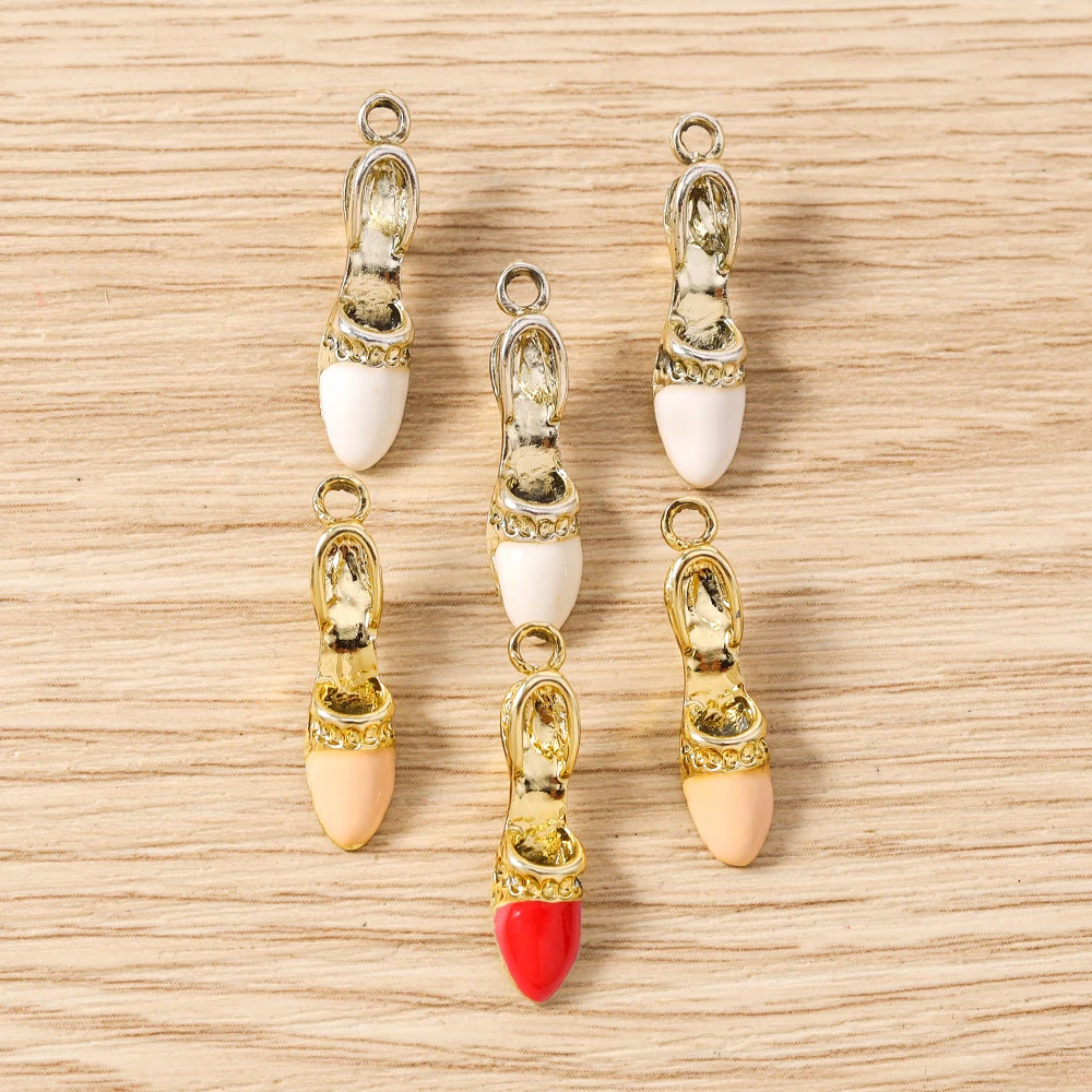 Tusember 10 Stück Niedliche Kristall-Lippenstift-, Handtaschen-, Schuh- und High-Heel-Anhänger für Halsketten, Ohrringe, Armbänder und Bastelarbeiten – Detail 14