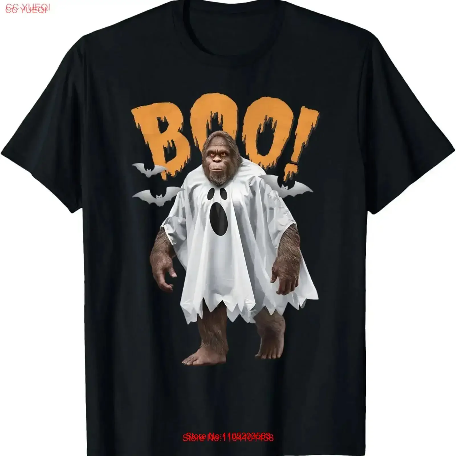 مضحك بيج فوت بو شبح زي Sasquatch Cryptid هالوين تي شيرت خمر غسلها تنوعا أنيق أوم موضة مريحة #1