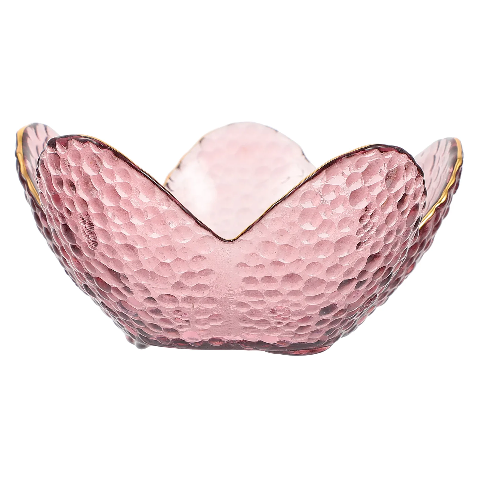 1Pcs Gold Edge Glass Lotus Fruit Plate Elegant Home Tableware Candy Dessert Salad Storage Tray Gift Lotus Fruit Plate