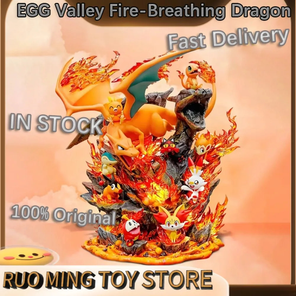 

Anime Figure EGG Valley Charizard Pokemon Fire Series Family Bucket Ocean Blastoise Marine Arrow Turtle Figurine Model Ornaments