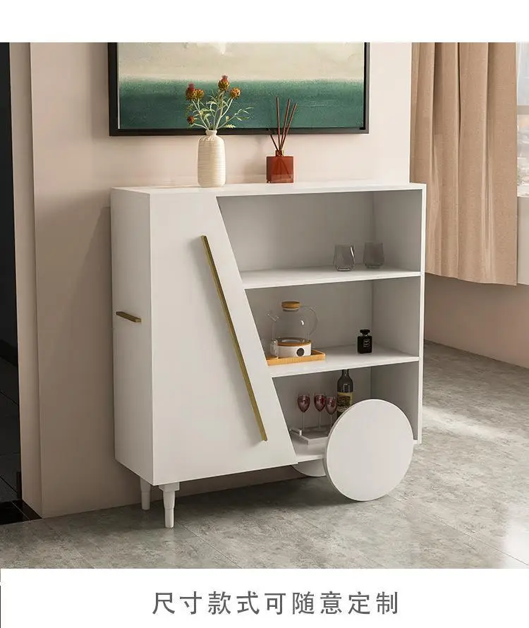 Q Multi-Functional Solid Wood Storage Cabinet Storage Cabinet Cream Style Wall Sideboard Cabinet