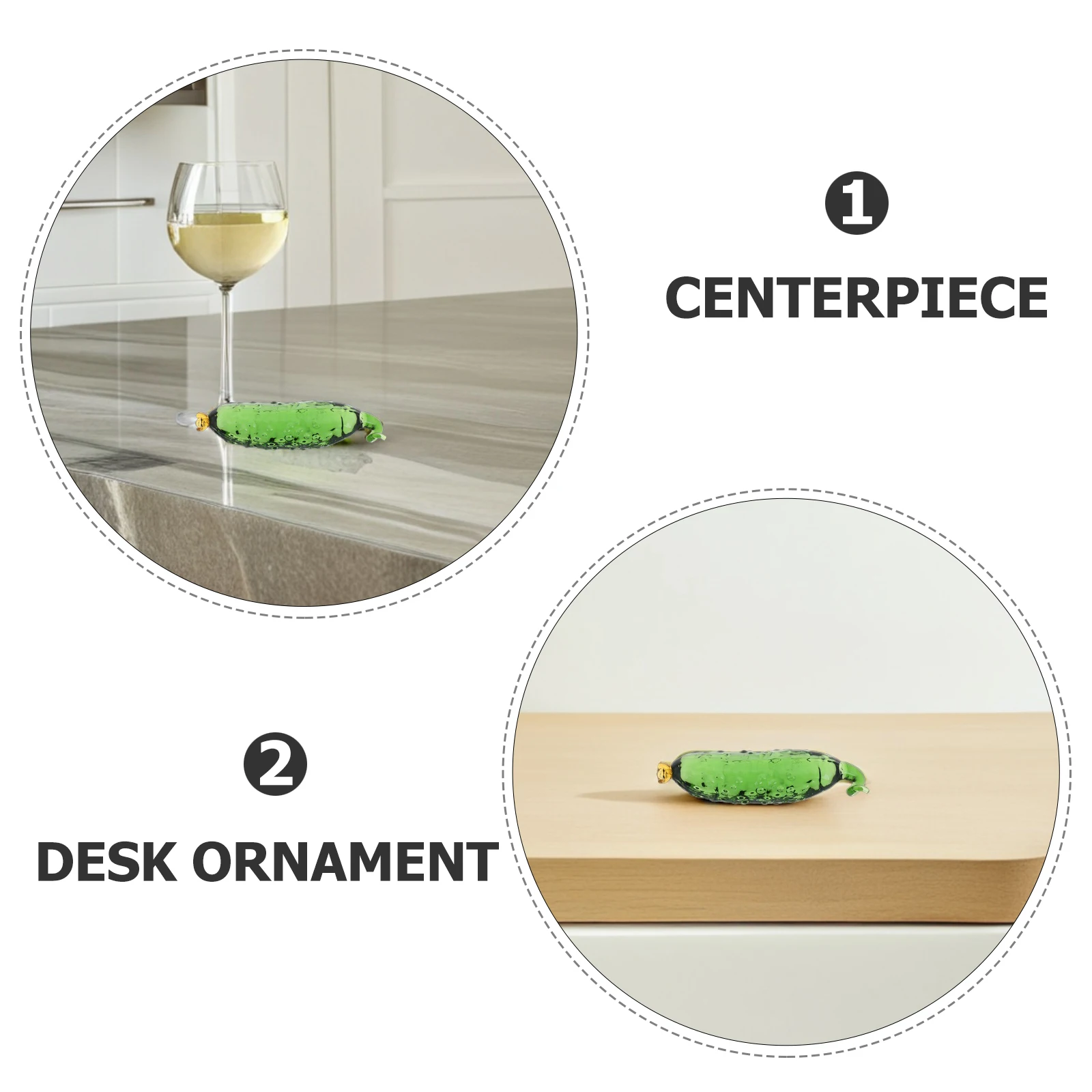 

Simulation Glass Cucumber Ornament Lifelike Vegetable Decor for Dining Table Desktop Living Room Tabletop Adornment Decoration