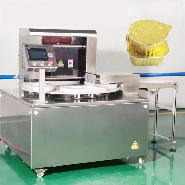 Automatic Gas Flushing Plate Food Plastic Tray Sealer Egg Tray Sealing Packing Machine