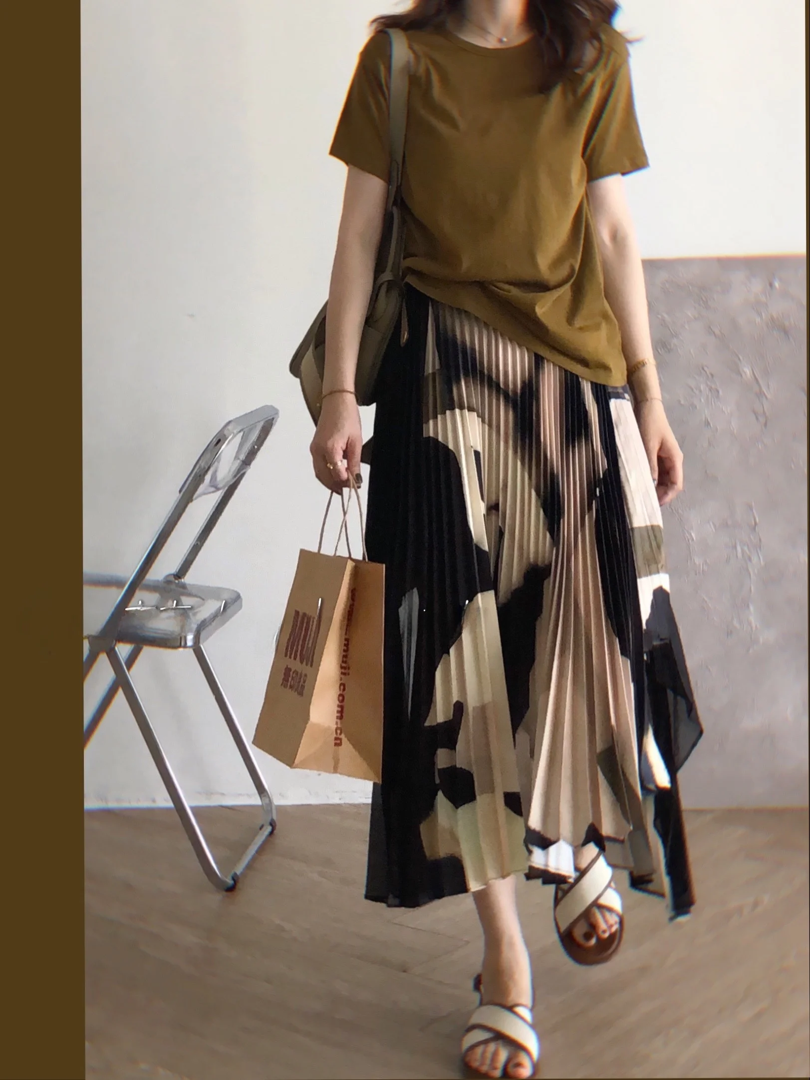 

Юбка миди Ele с асимметричным подолом, богато украшенная, для женщин, летняя, с цветочным принтом, силуэт А-силуэт, с завышенной талией