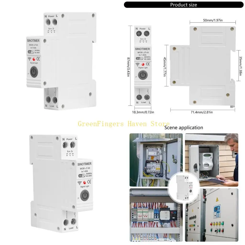 F68D Home 63A with Energy Usage Trackings & Overcurrent Protections Intelligent Electrical Switches set