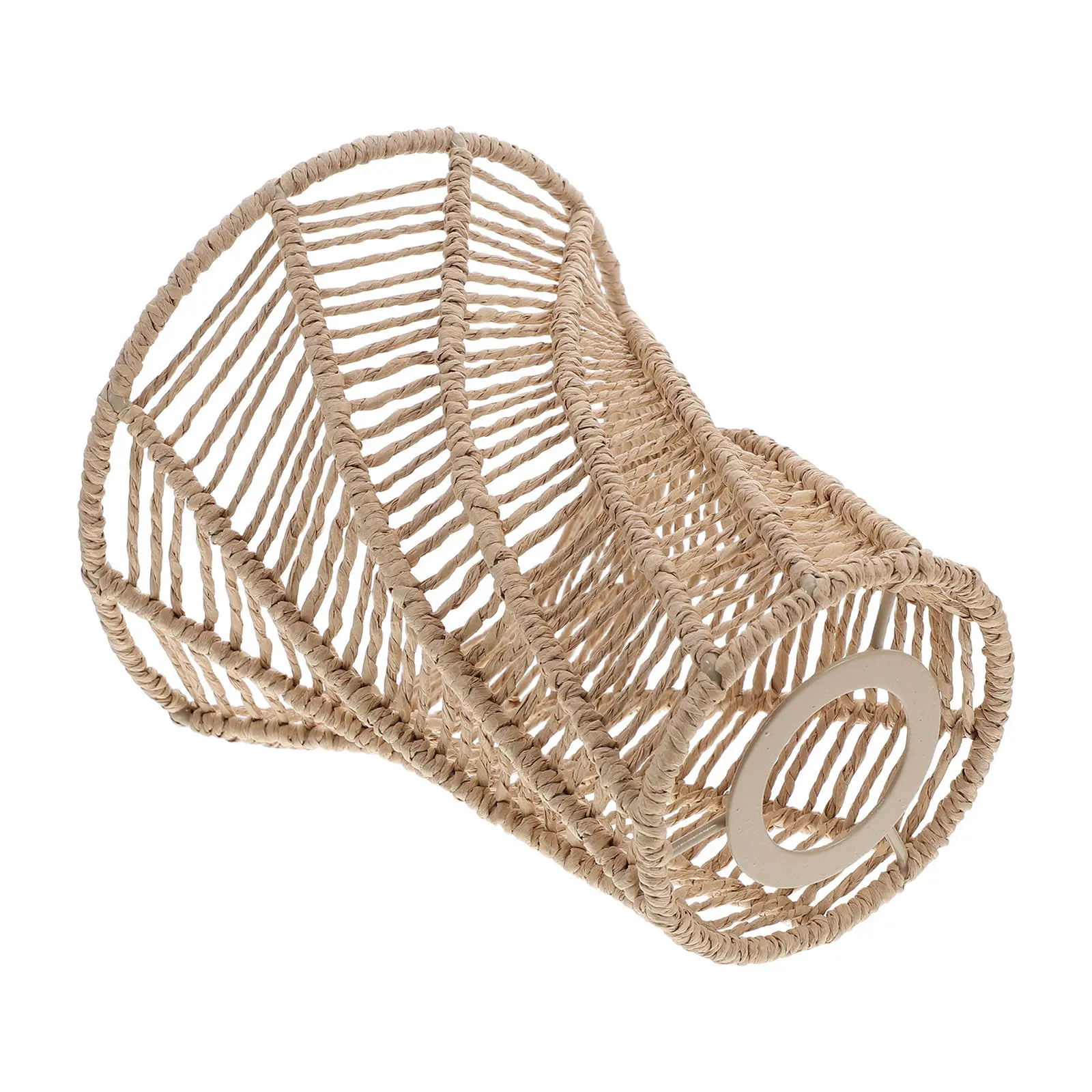 Boho Woven Rattan Lamp Shade Decorative Light Cover for Ceiling Floor Table Lamps Vintage Stylish Home Bedroom Restaurant