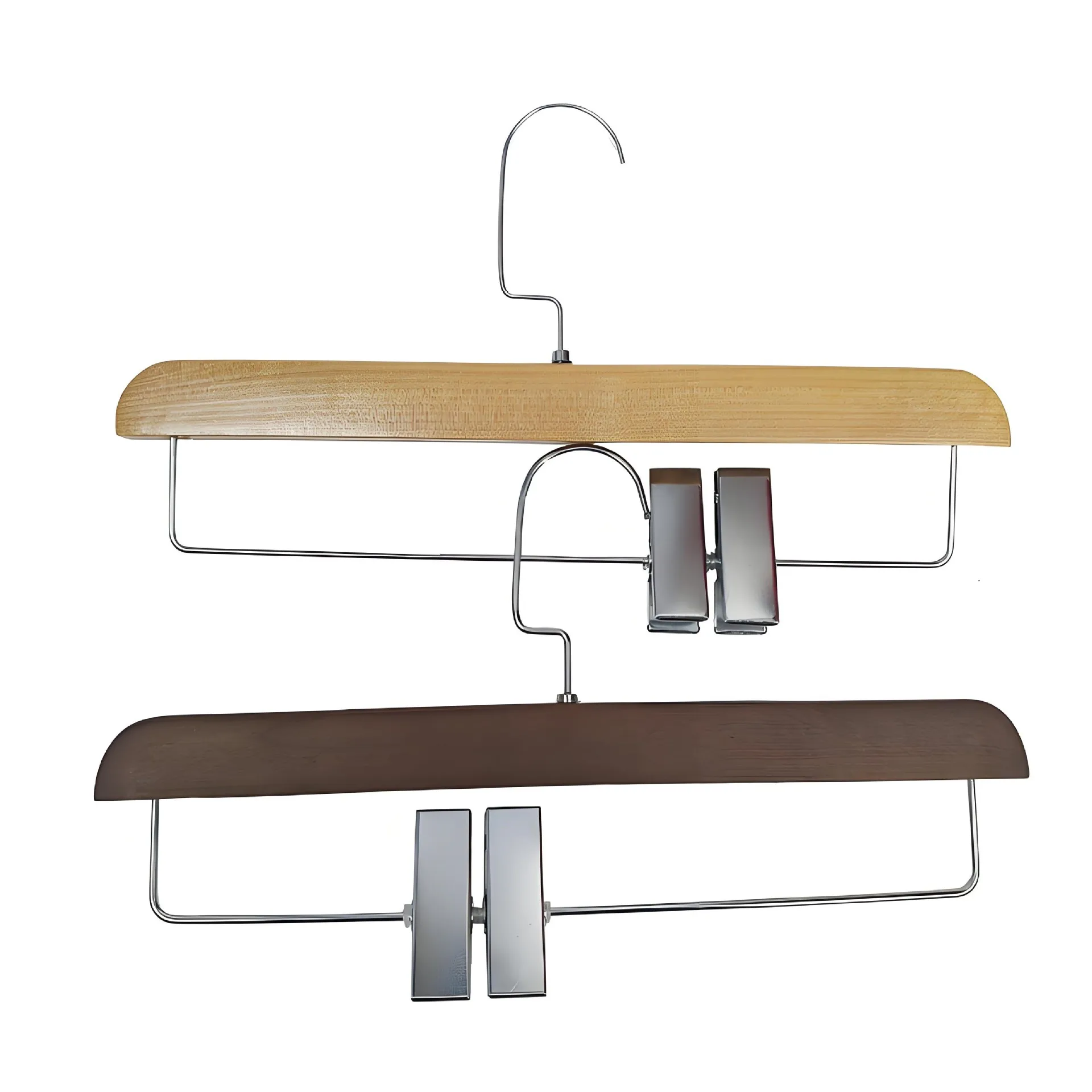Solid Wood Hangers & Trouser Racks Household Hotel Clothing Store Garment  Skirt Pants Clips Clothes 