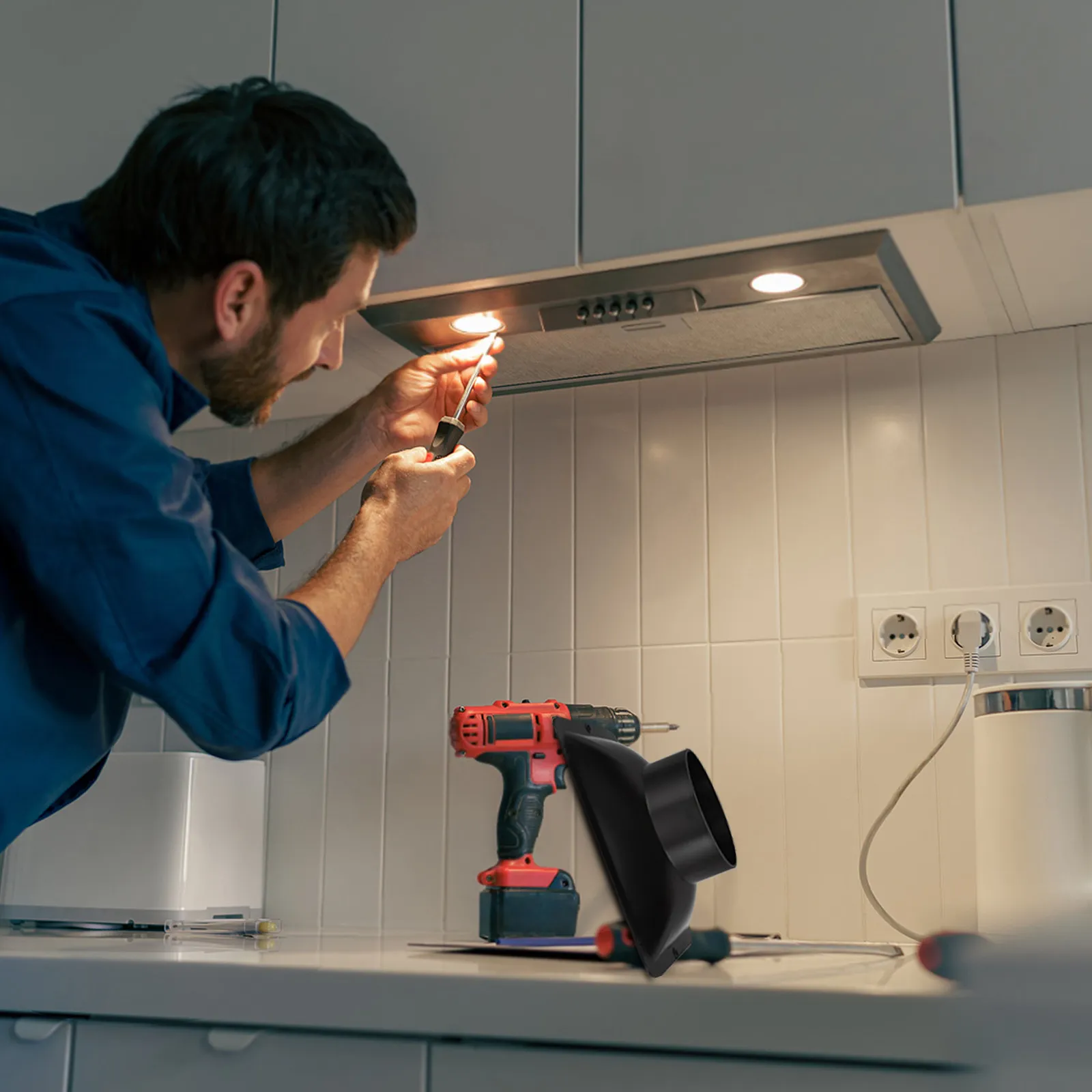 

Вентиляционный соединитель: прямоугольный адаптер для пылеудаляющего шланга, круглый адаптер для системы вентиляции