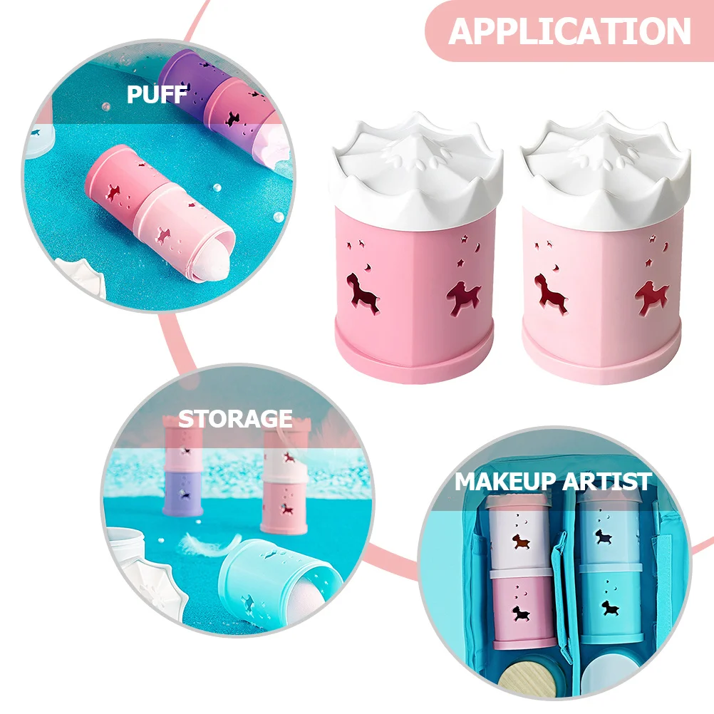 

2Pcs Makeup Sponges Box Creative Design Beauty Sponge Holder Fast Drying Organizer Case No Strange Smell