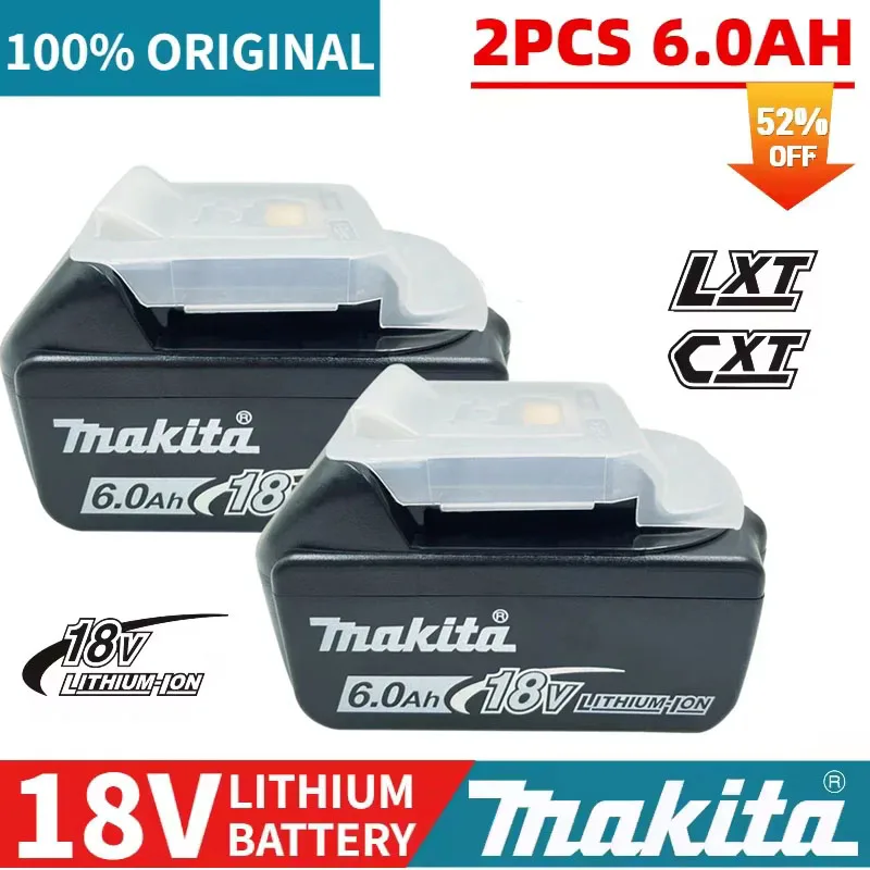 

Ship With Charger BL1860 Rechargeable Battery 18V 6.0Ah Lithium Ion for Makita 18v Battery 6Ah BL1850 BL1880 BL1860B LXT400