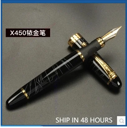 

For Jinhao 450 Full Metal Fountain Pen Two-tone Iridium Nib Large Barrel Business Signature Calligraphy Practice Writing(2pcs）