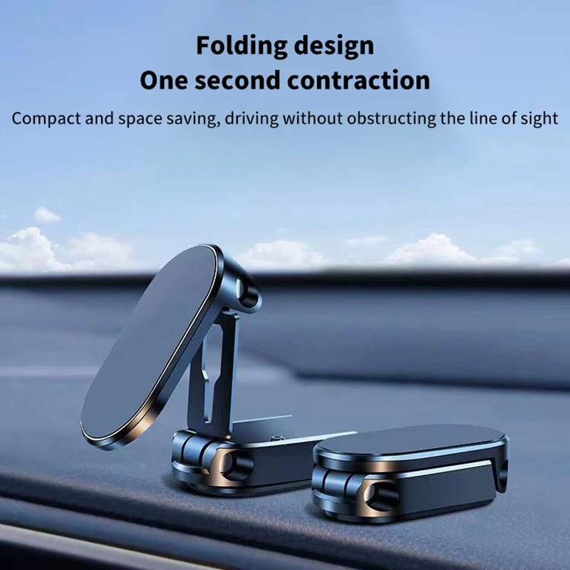 Car Phone Holder Foldable Car Phone Holder 720° Rotation Strong Magnetic Mobile Phone Stand Creative Multi-Angle Phone Bracket