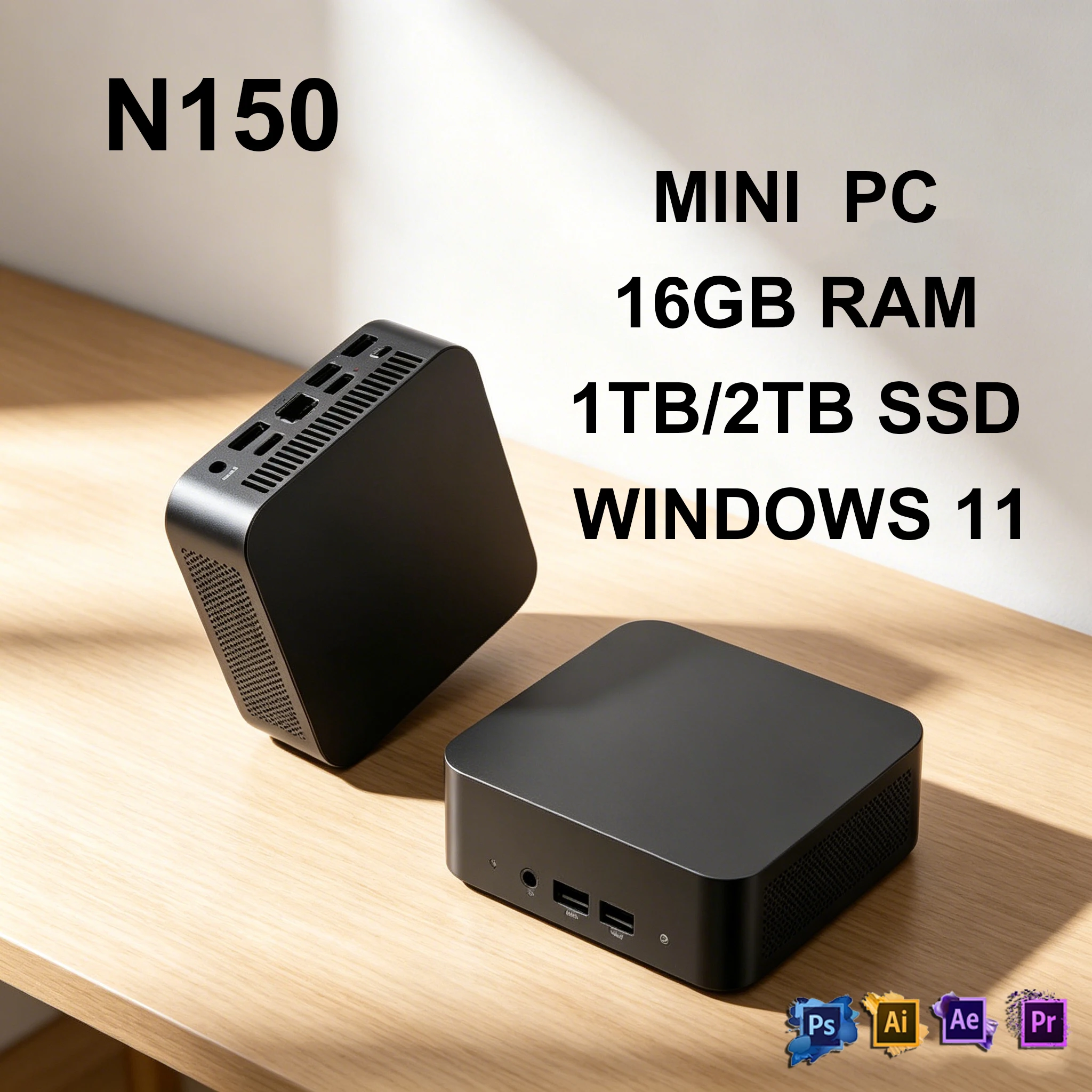 Mini PC Desktops Gaming Computer Intel N150 Small Minipc Gamer