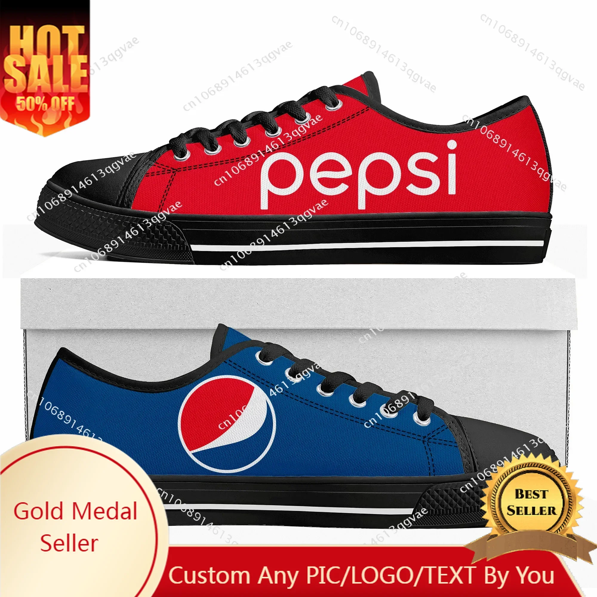 

P-Pepsi-Cola Low Top High Quality Sneakers Mens Womens Teenager Tailor-made Shoe Canvas Sneaker Casual Couple Shoes Black