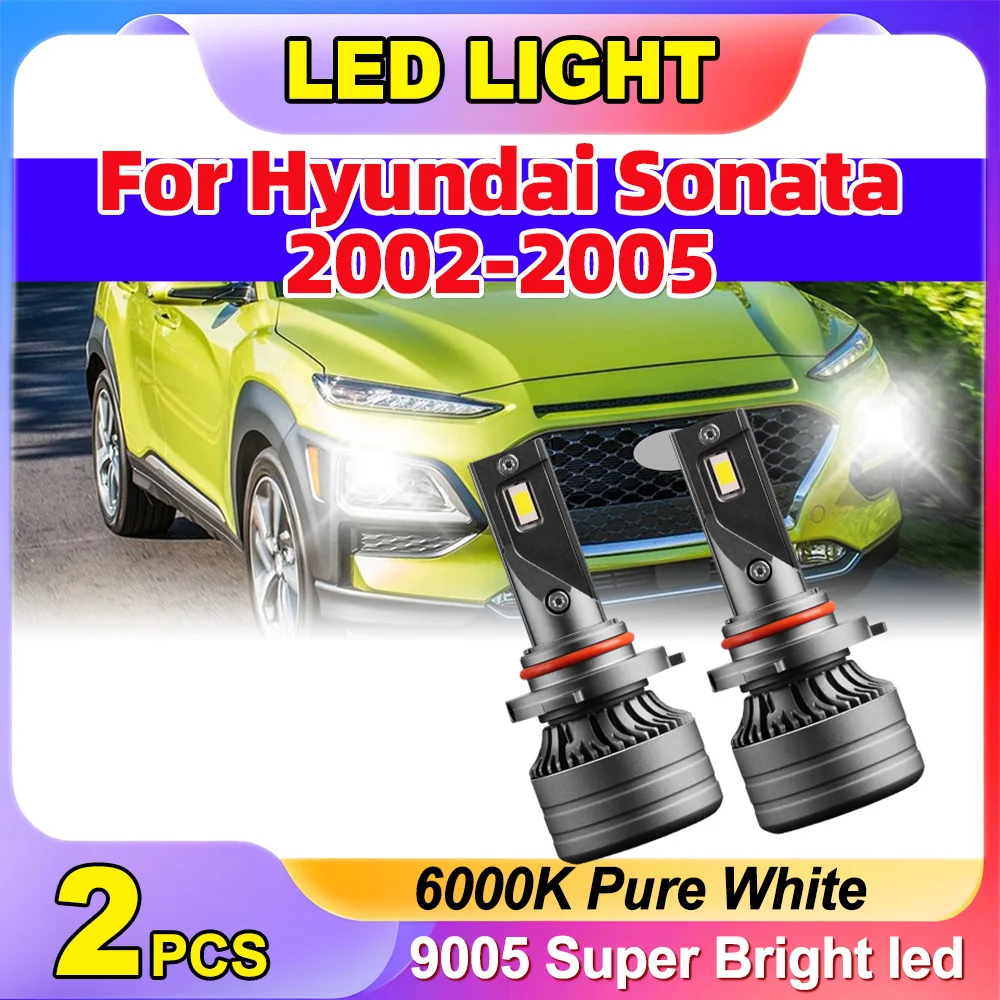 

2PCS 12V 24V 9005 High Lumens Lamps Led Brightest Upgraded 120W Canbus Error Headlight Turbo Bulbs For Hyundai Sonata 2002-2005