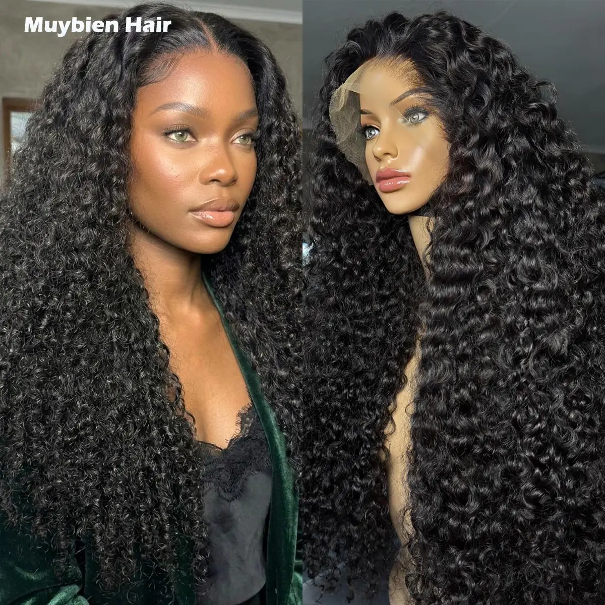 

Натуральный черный парик с кудрями Water Curl, кружевной фронтальный парик из человеческих волос 13x6 13x4 HD, кудрявые парики с кружевным фронтом для чернокожих женщин, без клея, готовые к носке