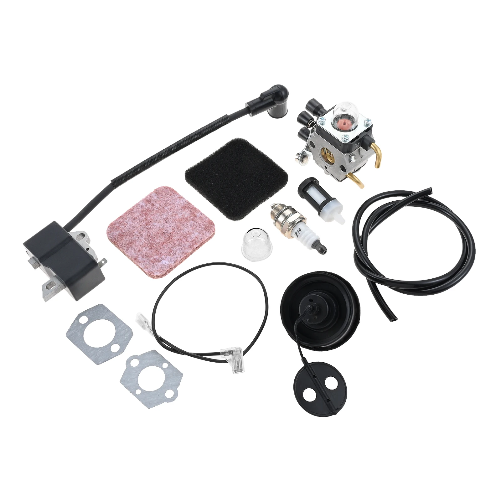 

1Set FS85 Carburetor Air Filter Ignition Coil Primer Bulb Fit for Stihl FS75 FS80 FS80R FS85R FS85T C1Q-S63A HS80 HS85 with 4137