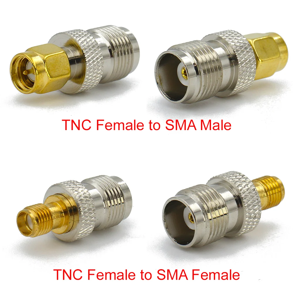 TNC\\RP-TNC to SMA\\RP-SMA Connector Male Plug & Female Jack Straight RF COAXIAL Adapter 50ohm Wire Terminals Test Converter Brass