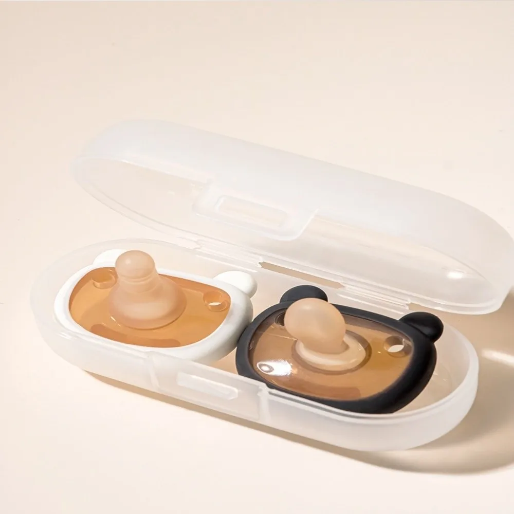 

2pcs Soft Touch Newborn Silicone Pacifier Anti Eating Hand Breathable Newborn Dummy Cute Little Bear BPA Free Baby Soother