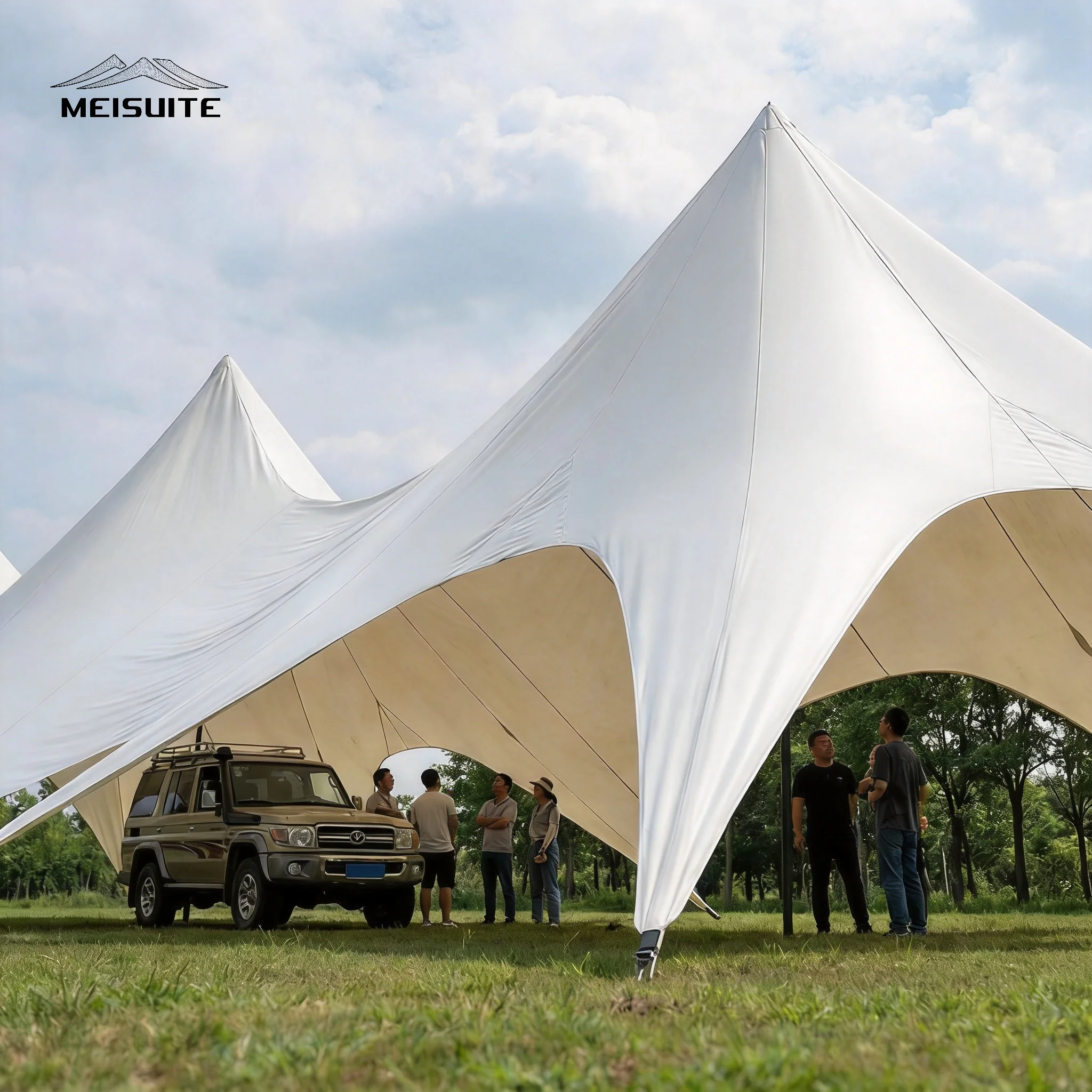 900D Large Wanzhongshan Cloud Top Canopy Tent Single Double Triple Peak Outdoor Camp Sunshade Rainproof Octopus Shelter