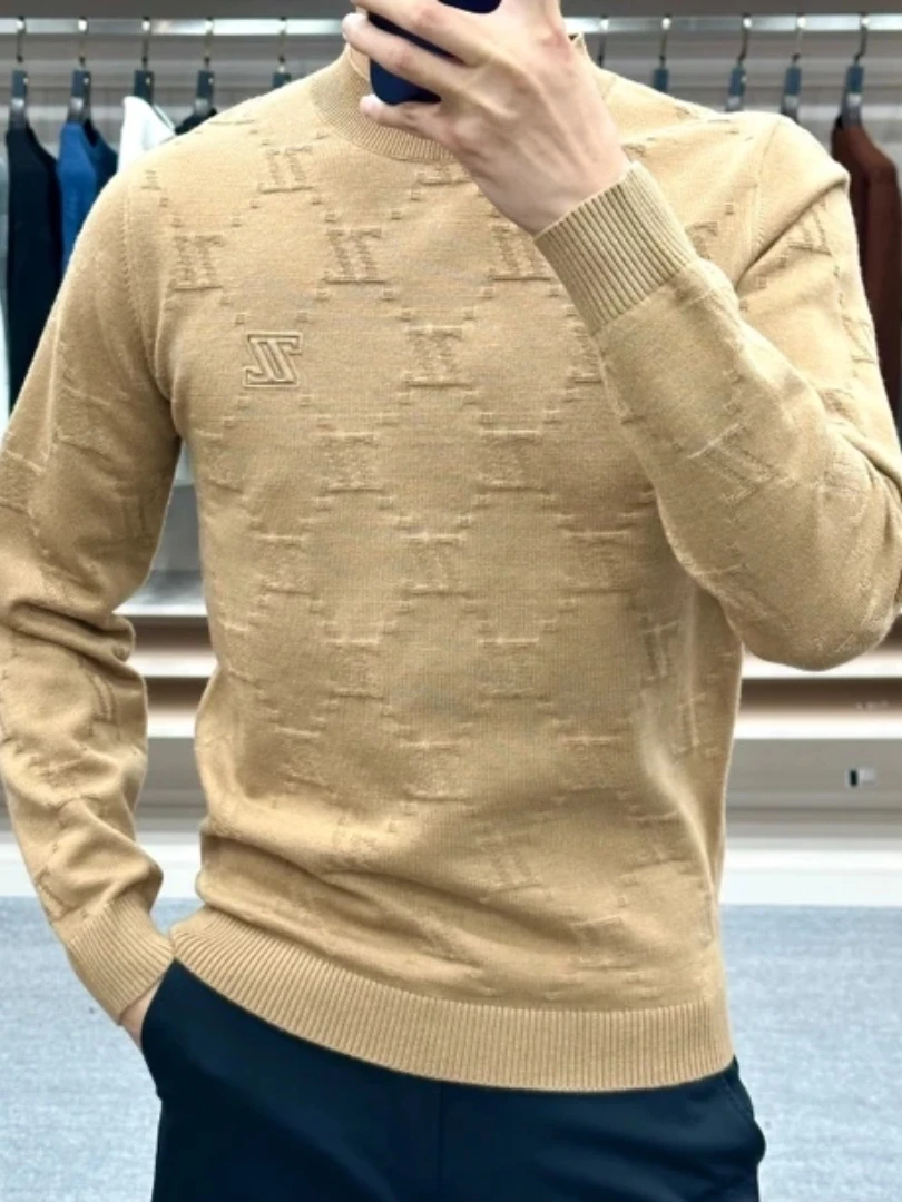 

Faionable round Ne Knitwear Sweater for Men High Quali Casual Sle Cool Busin European Goods New Arrival Autumn Winter