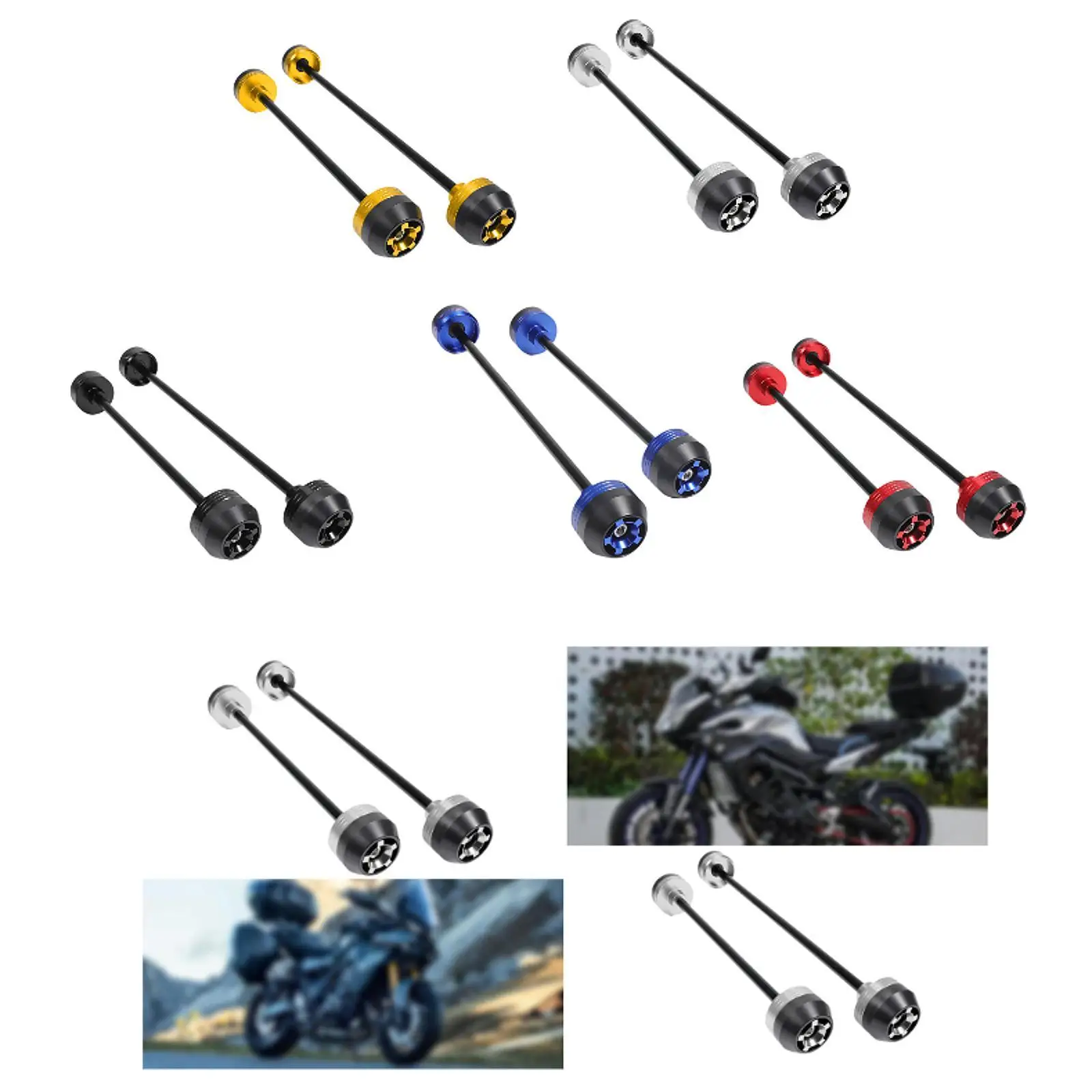 

Front Rear Axle Sliders Easy to Use Wheel Fork Axle Sliders Crash Protectors for Yamaha MT-09 2021-2023 Tracer900 2021-2023