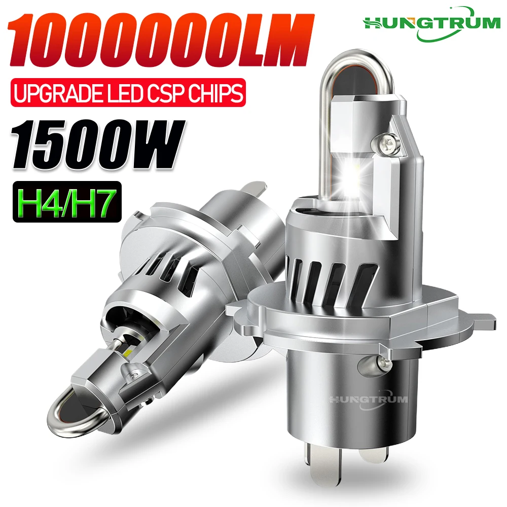 

H7 H4 Светодиодная лампа 1000000LM Супер яркая 9003 HB2 Светодиодные диодные фары CANBUS 6000K Высокая мощность Обновление чипов CSP Автомобильная лампа