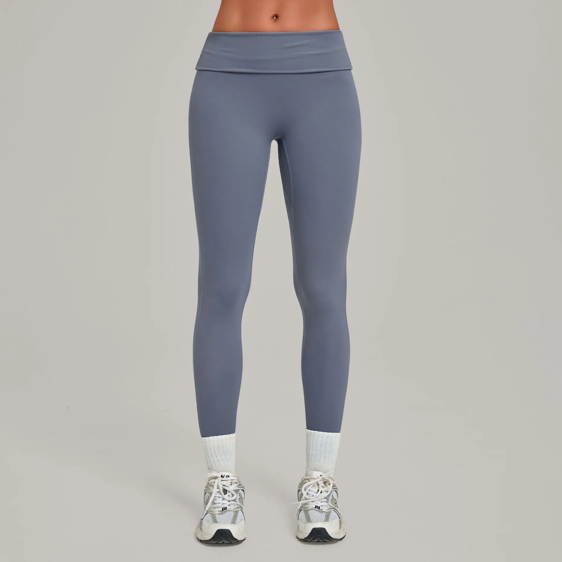 Yoga Pants Fitness Leggings for Women High Waist Fold Over Waistband Ruched Back Scrunch Butt Lift Capri Gym Workout Activewear