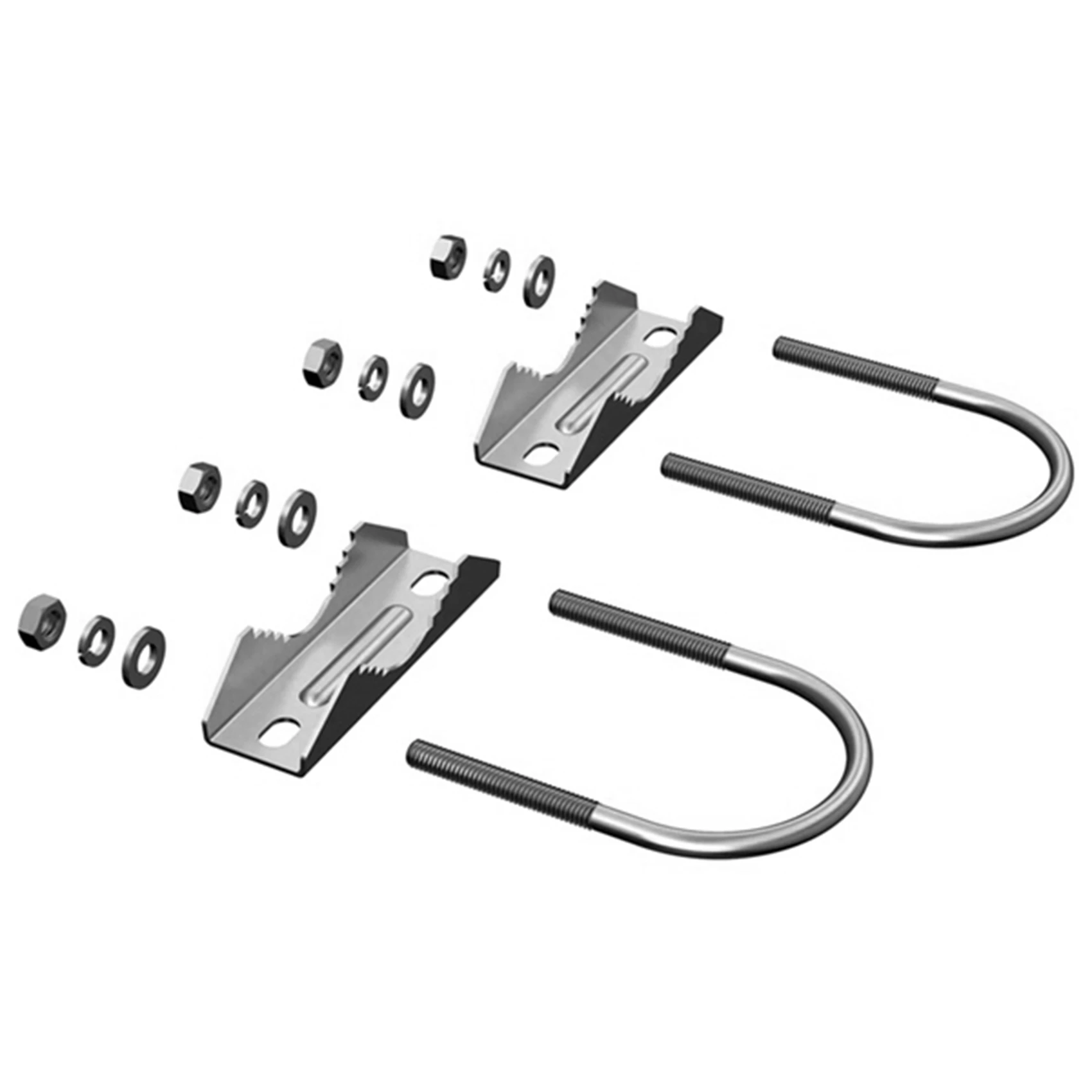SMIEA 4 Set Antenna Mast Pipe Clamp with V Jaw Block and U Bolt All Anti-Rust Finished for TV CB Ham Antenna or Panel Pipe