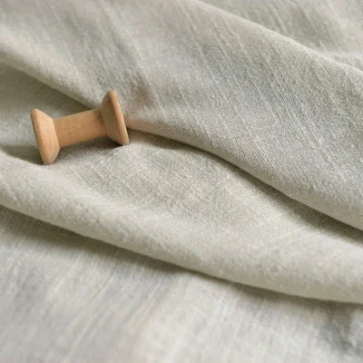 Bamboo Fabric By The Meter for Dresses Clothes Sewing Sand Washed Cotton Linen Cloth Drape Soft Thin Summer Microtransparent Diy