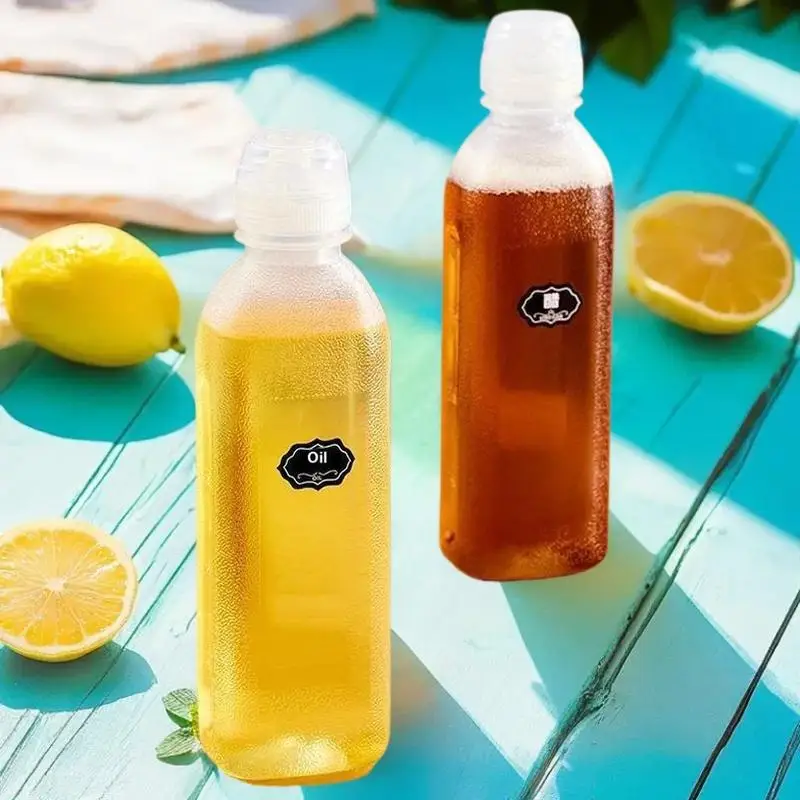 Garrafa de óleo de cozinha 300/500/1000ml, garrafa de plástico para temperos, dispensador de molho para salada, recipiente para azeite, utensílios de cozinha