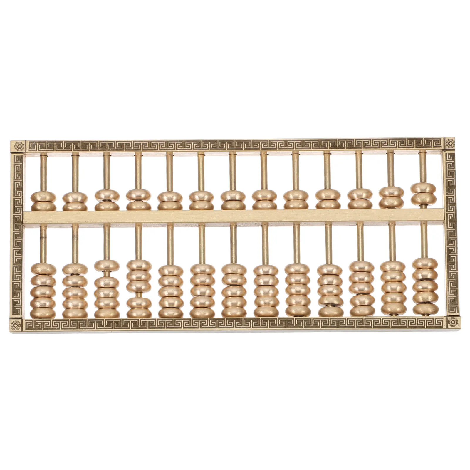 ミニ真鍮そろばん像 オフィスや家の装飾に - ヴィンテージな卓上金属工芸品 手彫りの細部が施された - 中国風