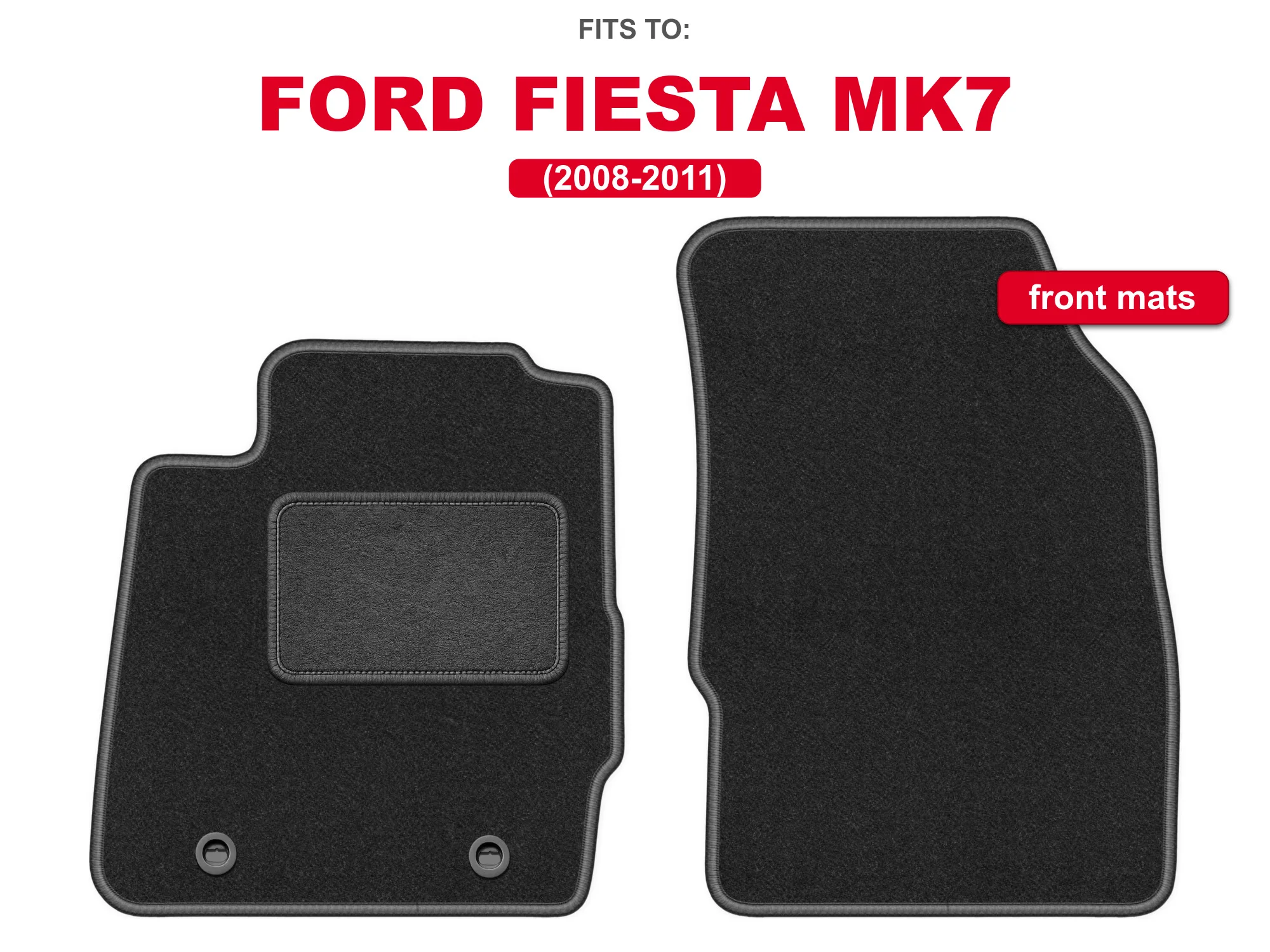 Velour vloermatten voor: Ford Fiesta MK7 2008-2011 hatchback grafiet set auto vloermatten voor voertuigvloer