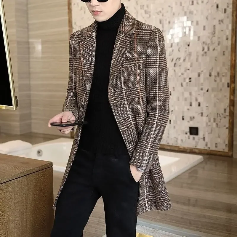 

Пальто, мужская одежда, осенне-зимний новый мужской высококачественный плащ, длинный, красивый, тонкий, в британском стиле