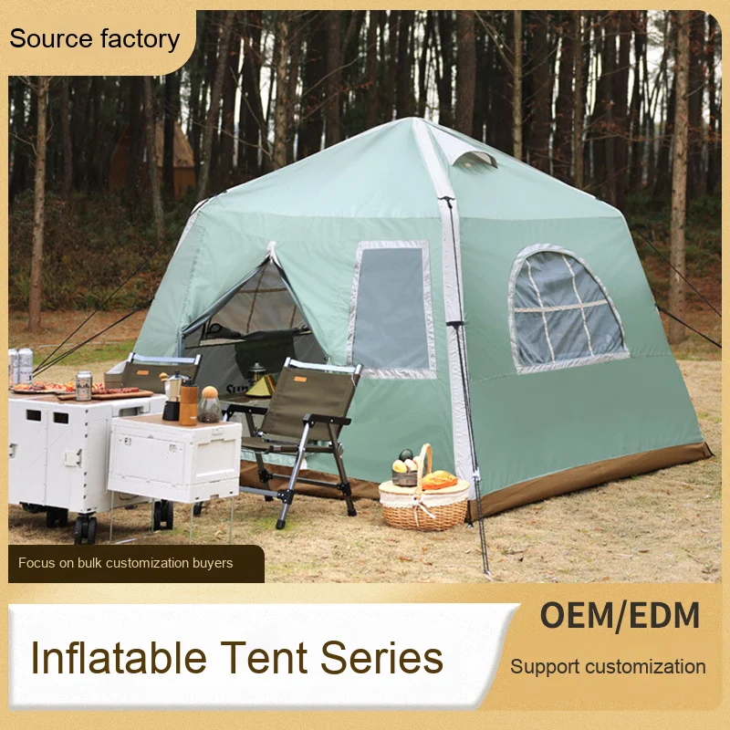 

Индивидуальная заводская палатка, быстро открывающаяся надувная палатка для кемпинга, водонепроницаемая, портативная, Оксфорд, трансграничная, совместимая