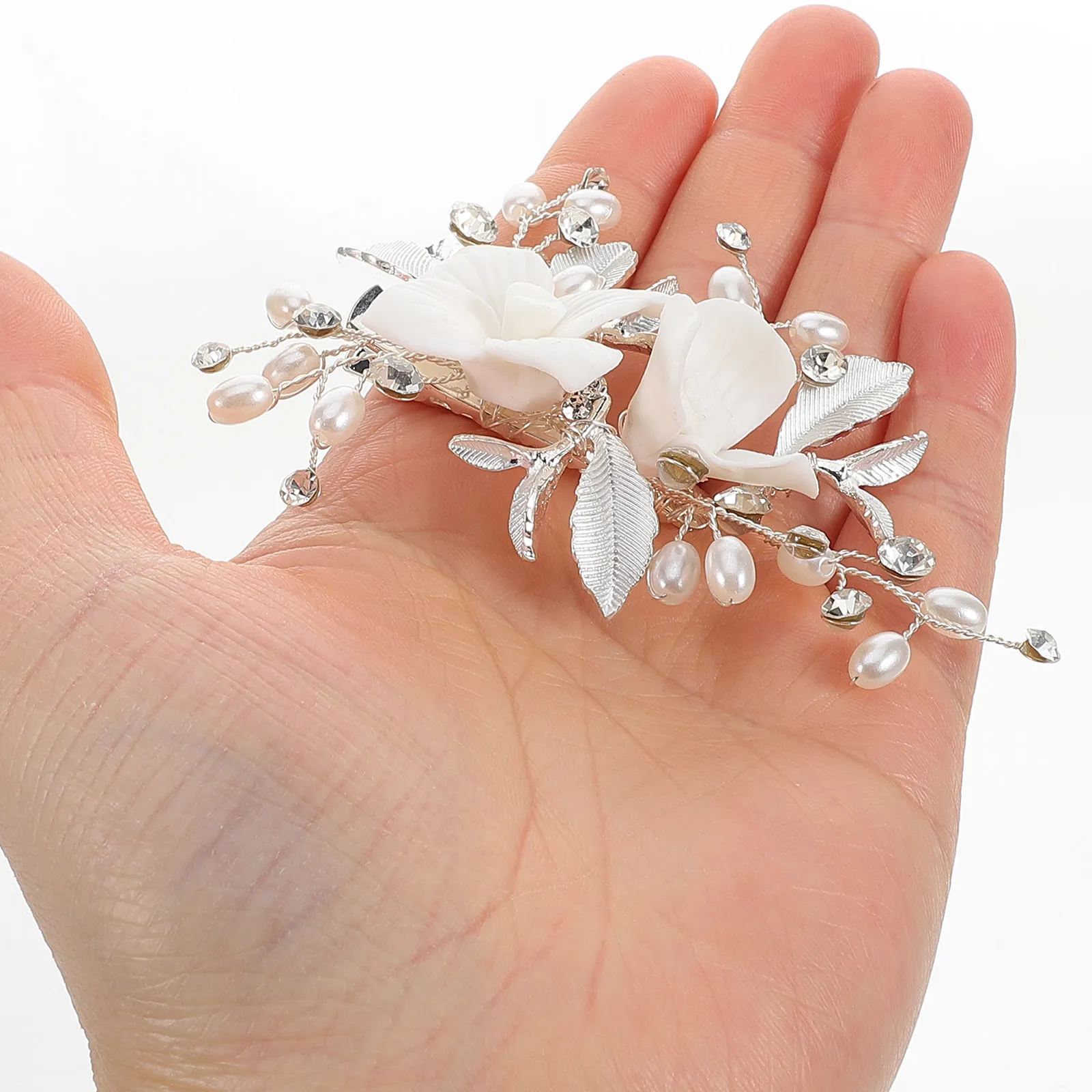 

Ceramic Flower Hair Clip Bridal Floral Design Secure Pointed Clip Wedding Hair Accessories for Women Bridesmaids Photoshoot