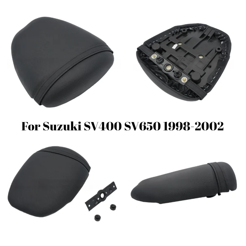 Motorcycle cushion rear seat bag rear passenger leather seat for Suzuki SV 400 650 SV400 SV650 1998 1999 2001 2002