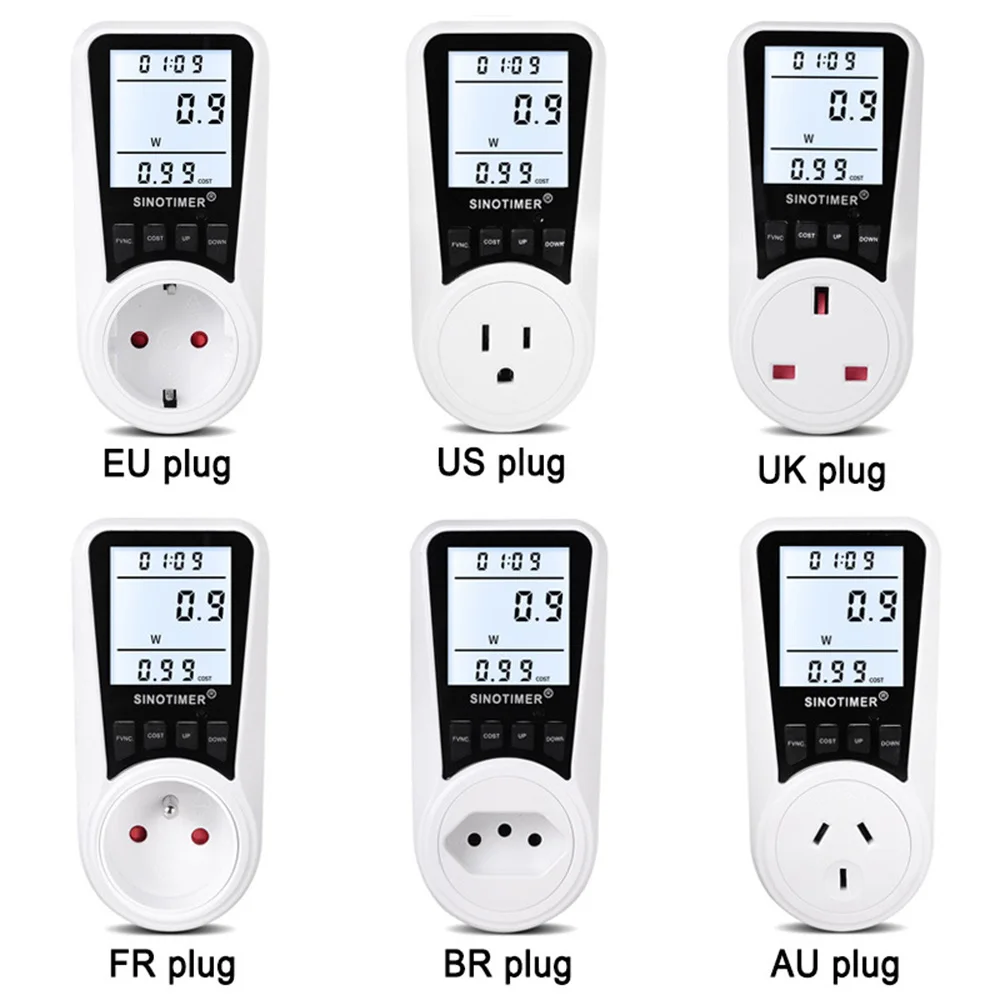 Digital Wattmeter AC Power Meter Electricy consumption Energy Meter EU Plug Socket Power watt Wattage Electricity Meter