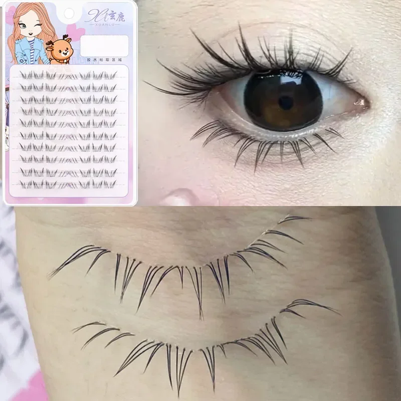 Natural Lower Eyelashes Makeup Soft Handmade Clear Thin Band Segmented Manga Under False Lashes Eyelashes Extension Beauty Tool