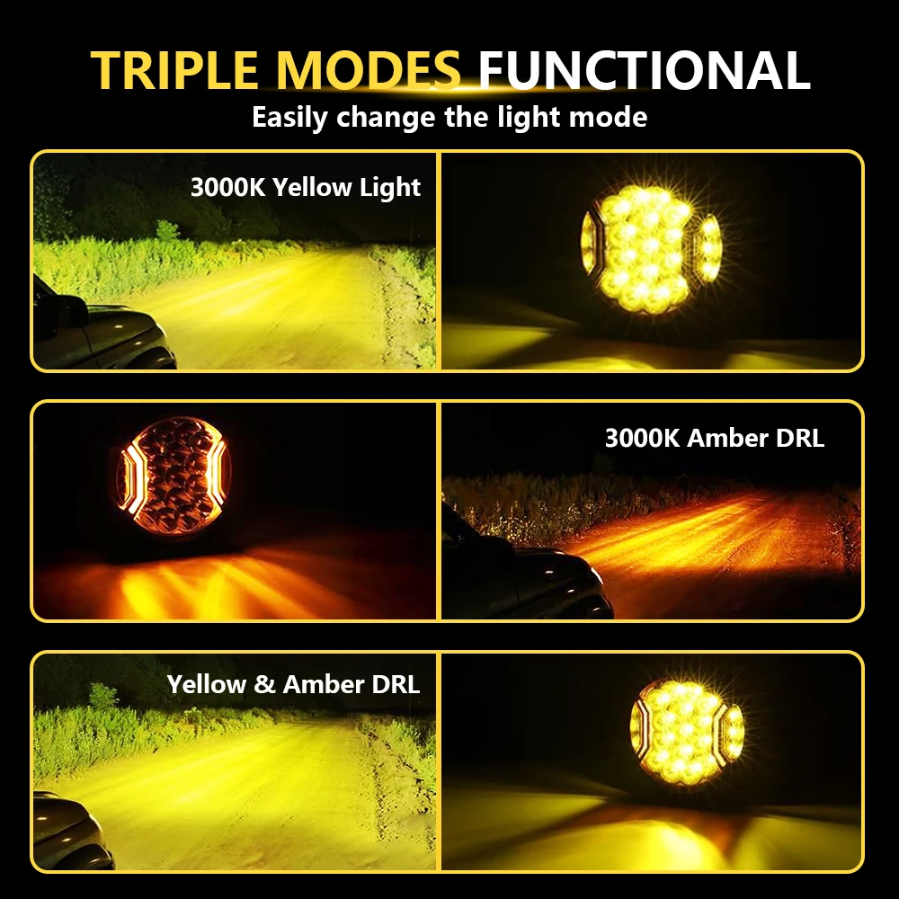 7 inch Side Shooter Led Work Light Round Fog DRL Driving Offroad Lighting 12V 24V for 4x4 Truck Boat Motorcycle ATV UTV SUV