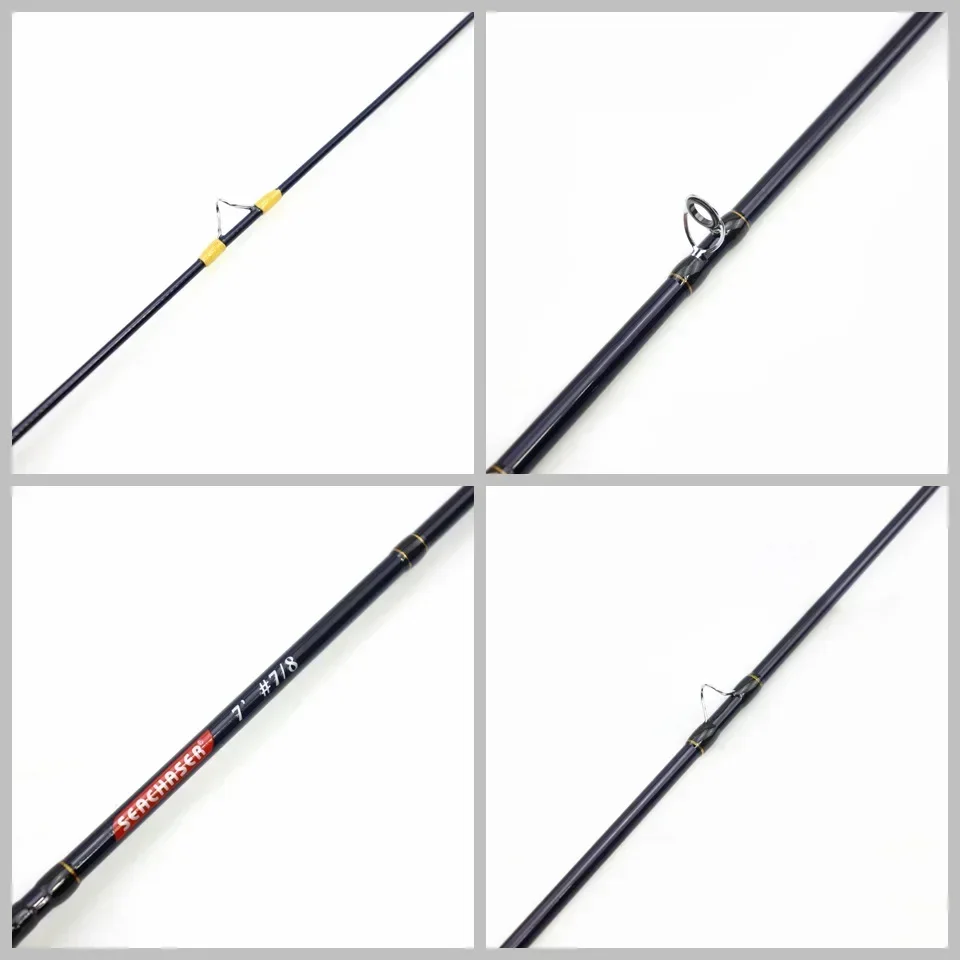 1.98M-2.7M Carbon 4 Sections Fly Fishing Rod LW 7/8 Fast Action Freshwater Fly Rods for Trout Salmon Fishing Portable Sea Pole