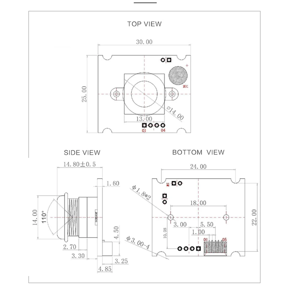 Hot sale OV3660 Camera Module 3 Million Pixels USB Free Driver 64 Degree Wide-Angle Lens Support OTG for ATM