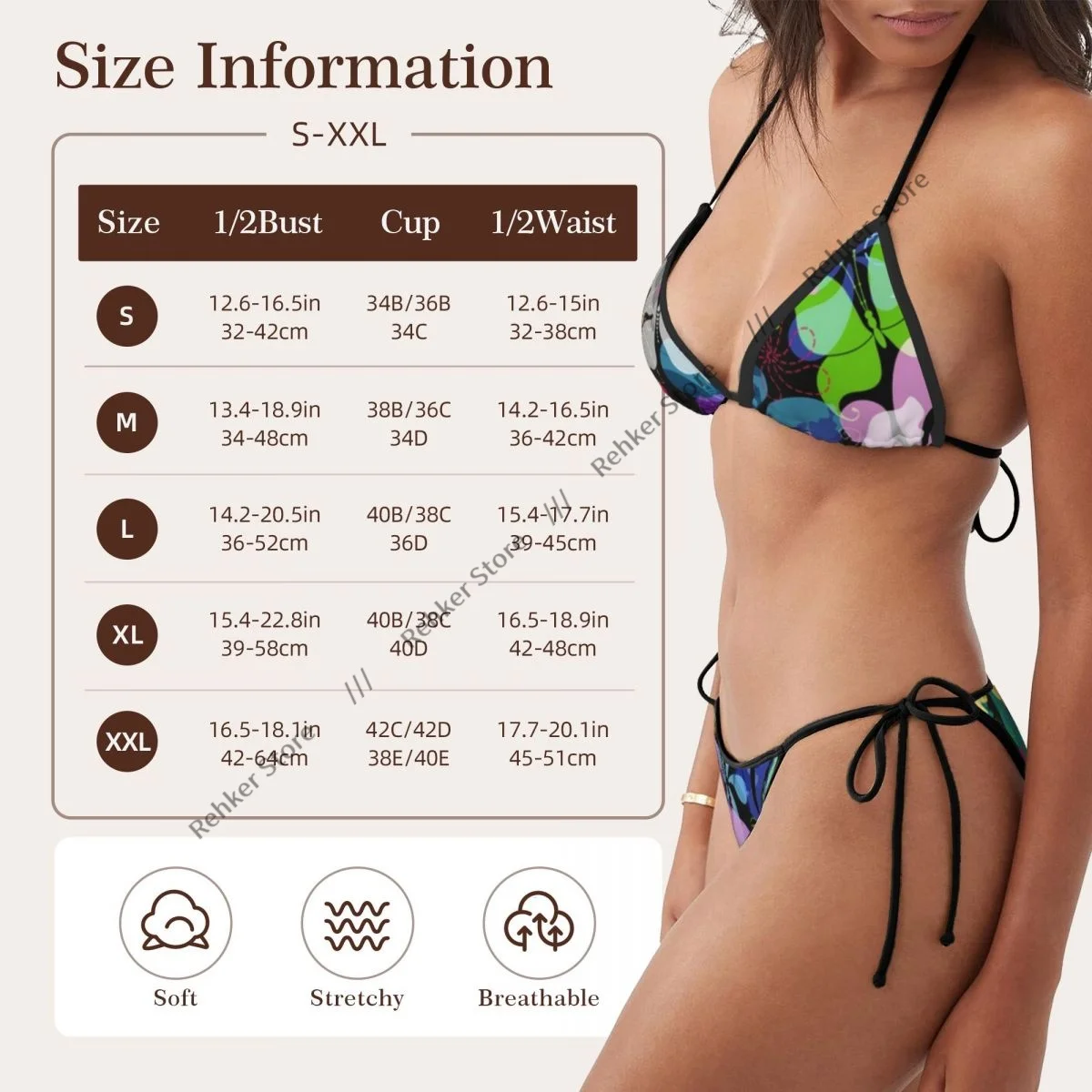Sexy Bikini Floral Colorful Butterflies Swimsuit Women Swimwear Set Bathing Suit Beach Wear