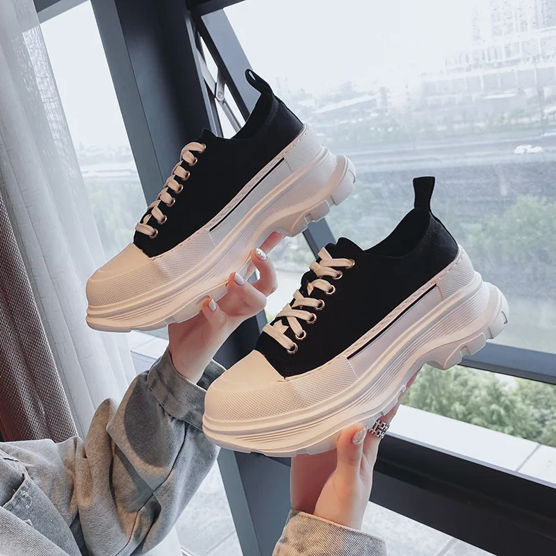 

New Women's Shoes Fashion Canvas Chunky Sneakers for Woman Exquisite Korean Version Casual Shoes Designer Shoes Zapatos De Mujer